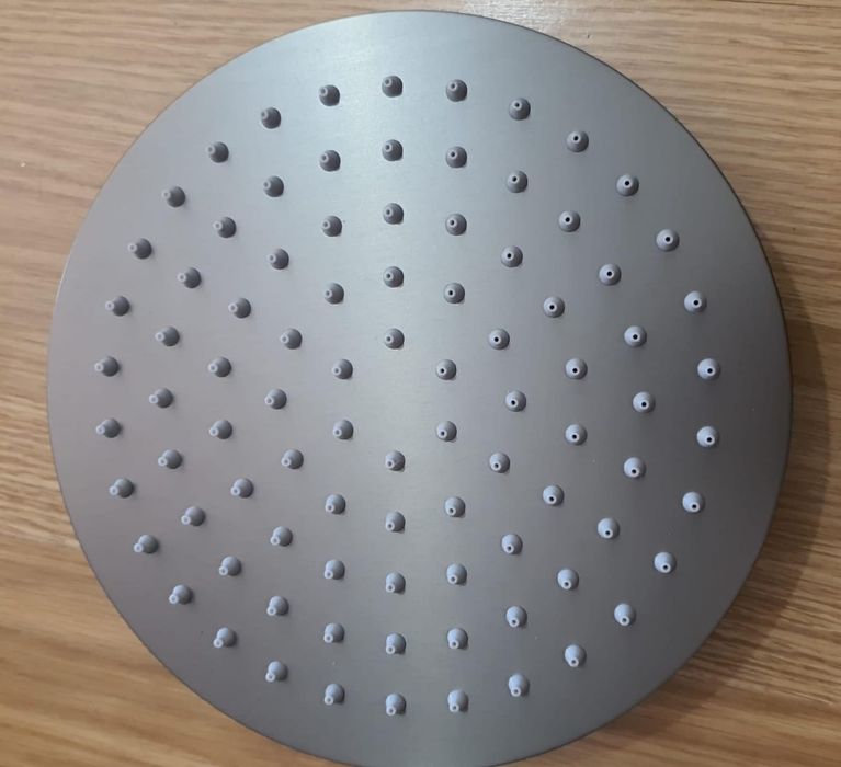 Modern Matte Grey Rainfall Shower System Set with Handheld Spray