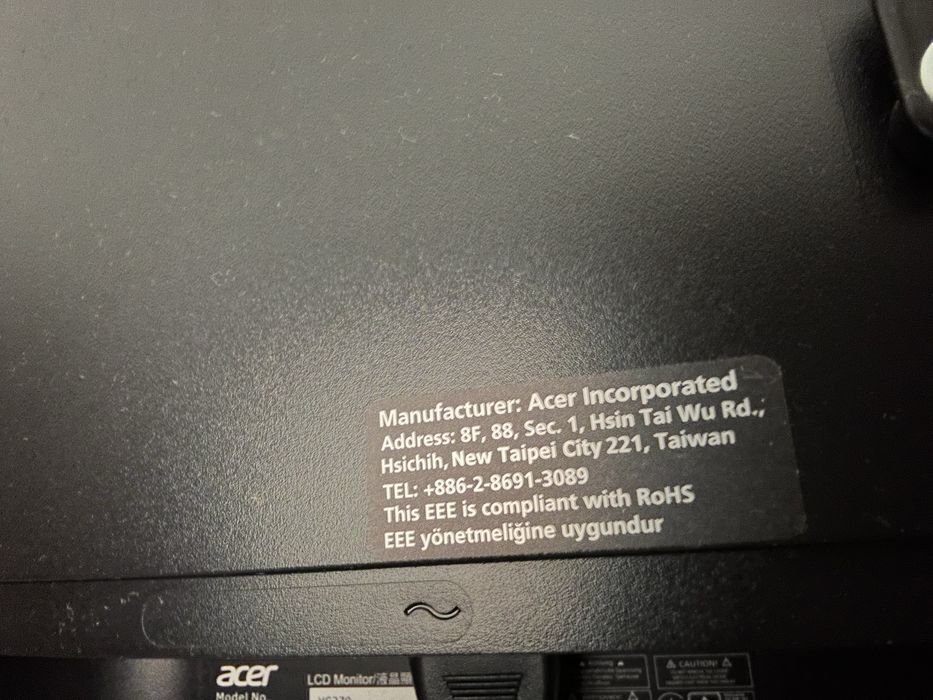 Monitor gaming Acer VG270 de 27”