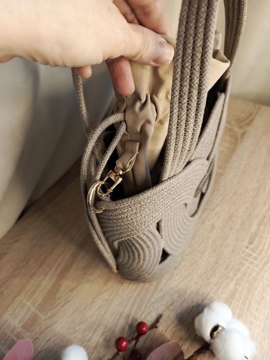 Сумка з бавовняного шнура ручної роботи