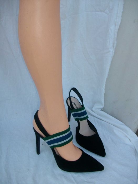 Gino Rossi skórzane zamszowe szpilki klapki sandały 36