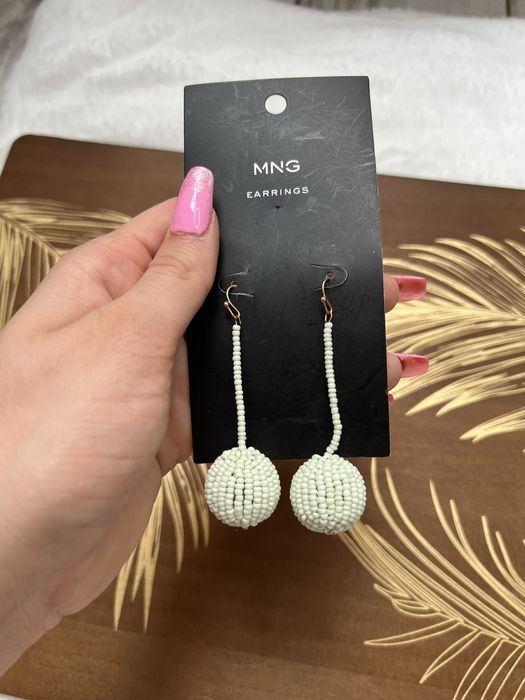Kolczyki Mango MNG Earrings boho etno casual wiszące korale koraliki