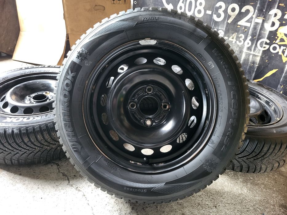 Koła zimowe 15cali Ford Fiesta Fusion Focus... stalówki 4x108, 195/65/15 Hankook