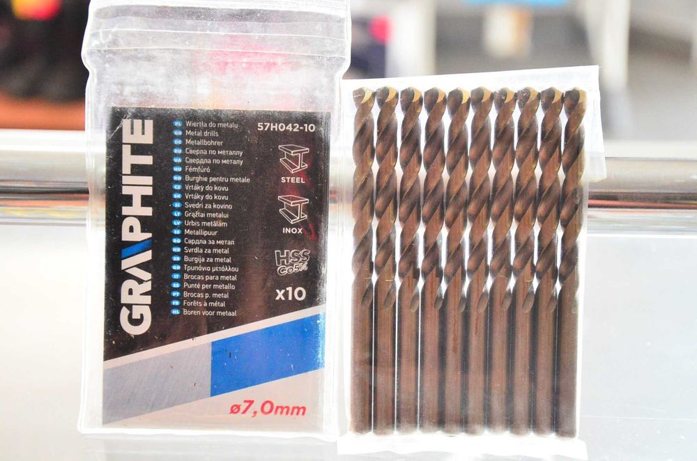 Zestaw 10 wierteł do metalu HSS 7mm Graphite 57G042-10 komis Tarnów