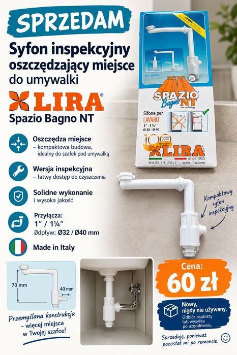 Syfon oszczędzający miejsce