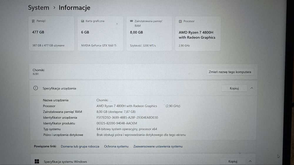 Laptop legion 5 15ARH05H