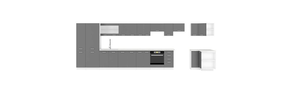 Meble kuchenne 240 cm szafy POŁYSK - szybka wysyłka