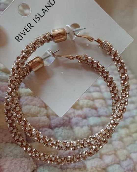 RIVER ISLAND/ Duże, Bogato zdobione kolczyki koła z Londynu, NOWE