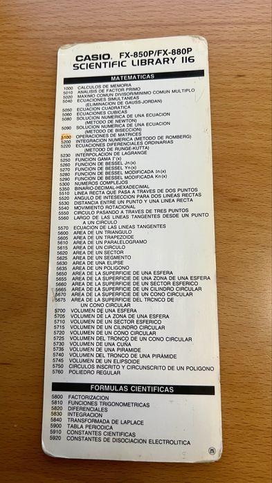 Calculadora CASIO FX-880P
