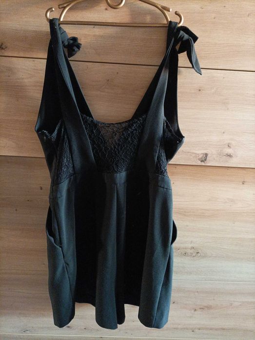 Kombinezon czarny z koronką Zara Basic rozm L*