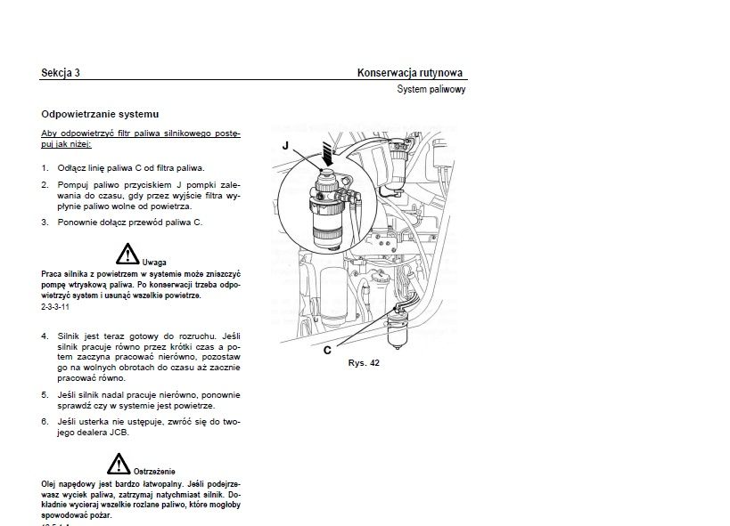 JCB 3cx Instrukcja napraw po polsku 2000 stron/ po 2002r ORGINAŁ Kraków ...