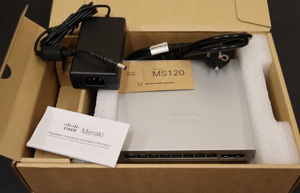 Cisco Meraki MS120-8-HW -Przełącznik sieciowy, Switch zarządzany w chmurze -Nowy