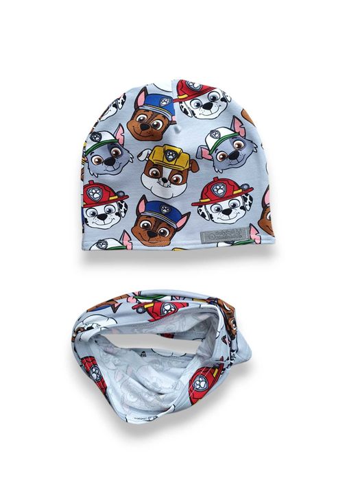 czapka komin chusta na wiosne dla chłopca PSI PATROL handmade 51 52 53