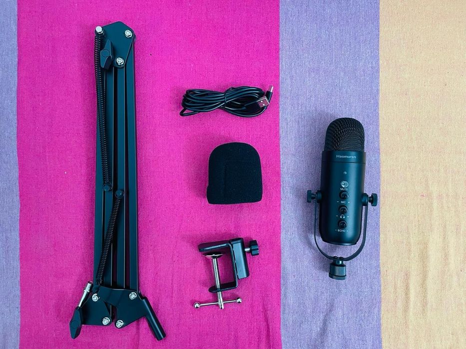 Конденсаторный USB-микрофон ZealSound K66S-C с пантографом и поп-фильт