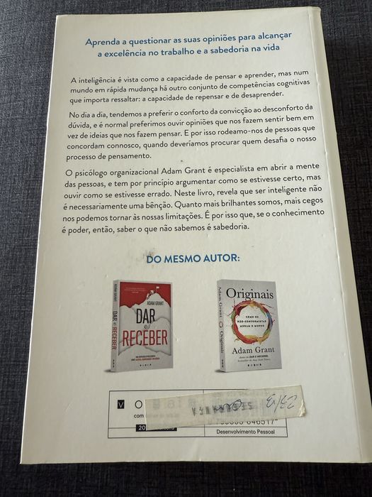 Livro “Pensa Melhor- o poder de saber o que não sabemos”