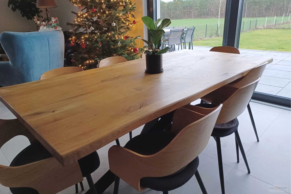 Stół dębowy na wymiar loft premium lite drewno nogi pająk handmade