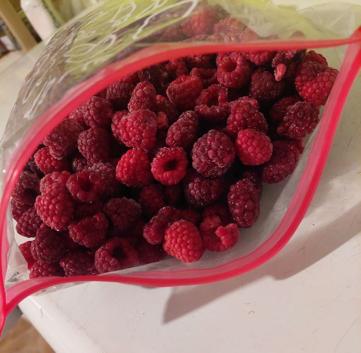 Maliny mrożone beż oprysków z własnego ogródka