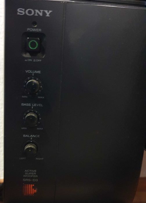 SONY SRS-D3 Hi-Fi Active Super Woofer Speaker System + 2 colunas