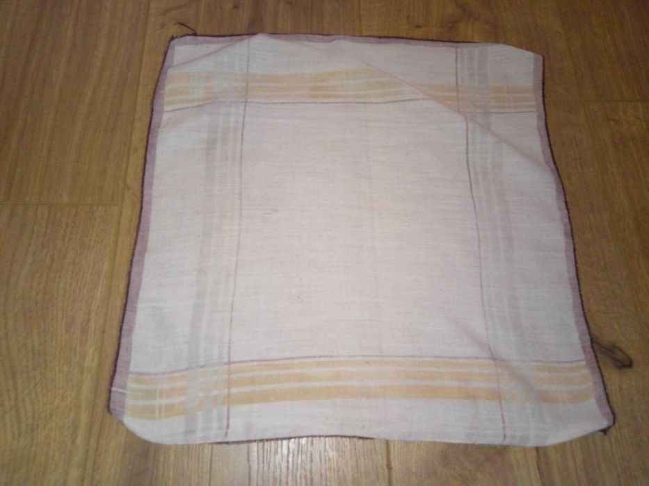 Chusteczka bawełniana do nosa męska naszywka 32 x 34cm brązowa biała