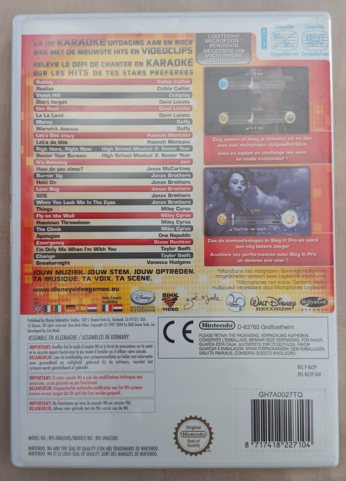 Disney Sing Hit Pop Hits Nintendo Wii