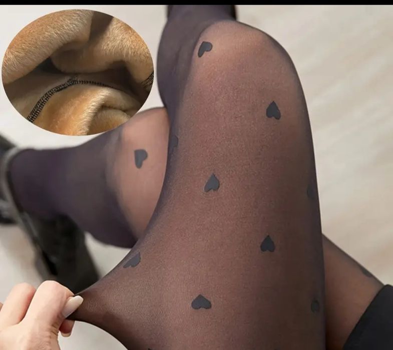 Зимові колготи /панчохи на флісі з візерунком