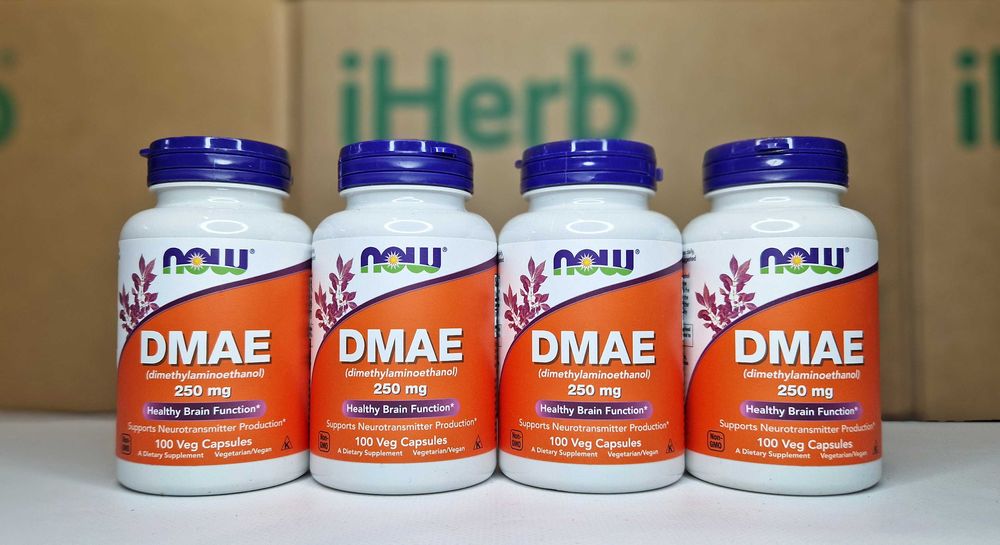 DMAE NOW Foods, ДМАЕ для мозку, диметиламіноетанол, 250 мг, 100 шт