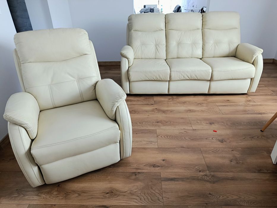 Zestaw wypoczynkowy sofa + fotel rozkładany