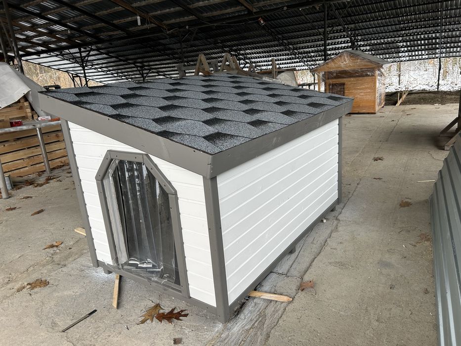 Велика утеплена собача буда для собак будка