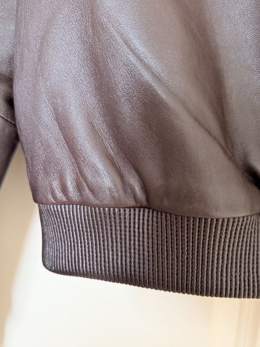 Шкіряна куртка Massimo Dutti натуральна шкіра / шоколадний бомбер
