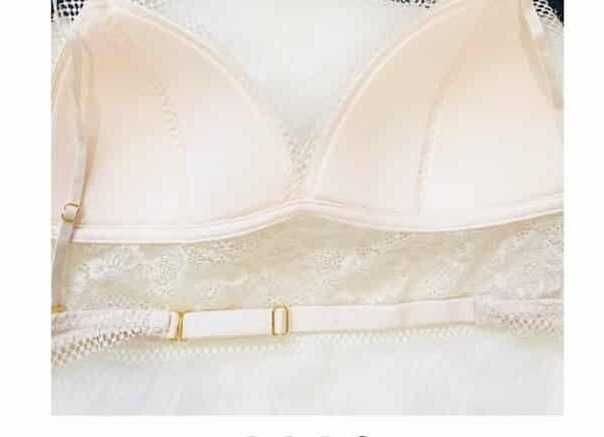 Koronkowy biustonosz bez fiszbin bielizna z wycięciami bezszwowa M