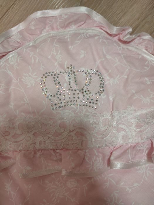 Нарядный теплый конверт-одеяло на выписку из роддома для девочки 2 в 1