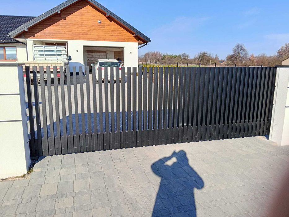 Brama przesuwna aluminiowa 150x500cm grzebień