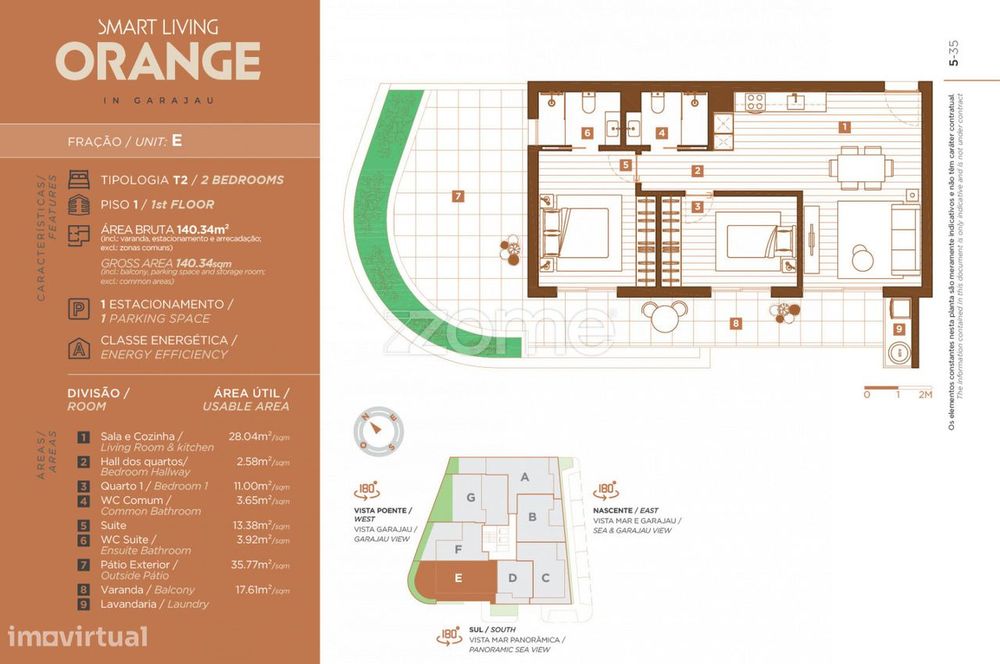 Apartamento T2 E " Orange " Garajau - Caniço
