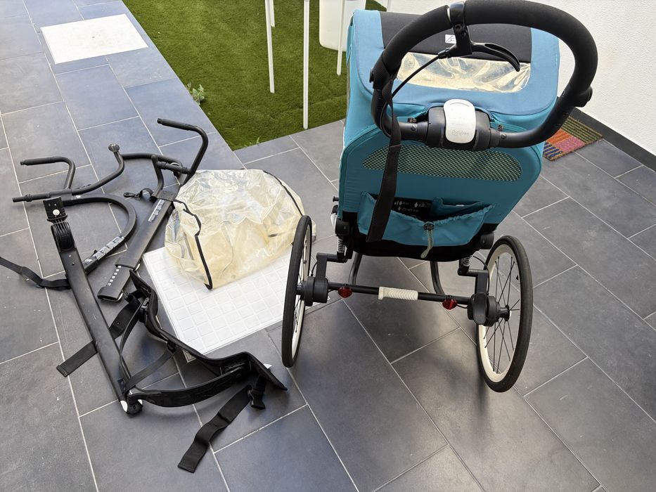 Cybex Zeno Multisport - atrelado bicicleta + kit corrida + capa de chuva