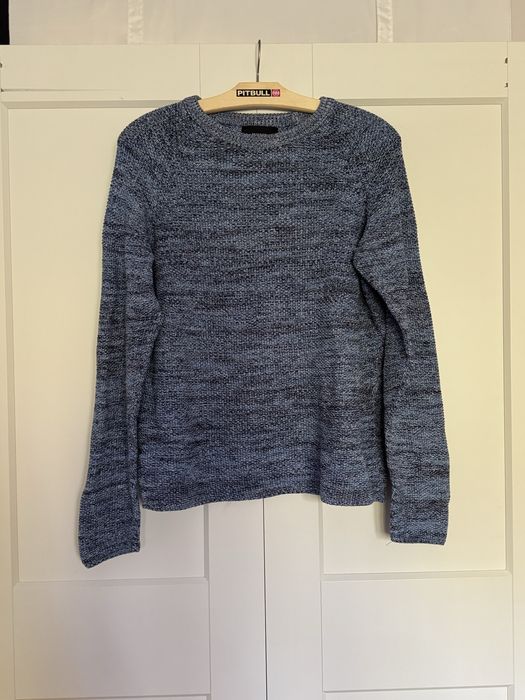 Sweter męski Reserved M niebieski granatowy bawełna