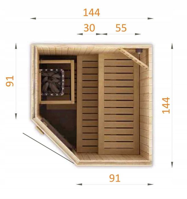 Sauna Fińska Wewnętrzna Narożna 1515EW0
