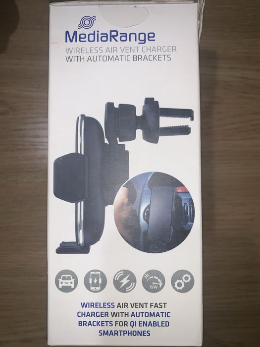 Автотримач телефона з безпровідною зарядкою QI