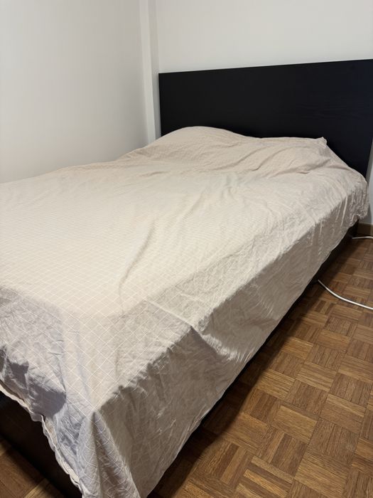 Cama IKEA MALM 140x200 + Gavetas + Estrado + Colchão Molaflex