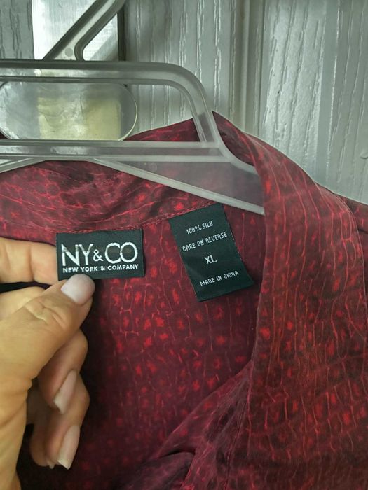 Kolor jesieni - burgund, oryginalna, jedwabna, NY& CO , z USA