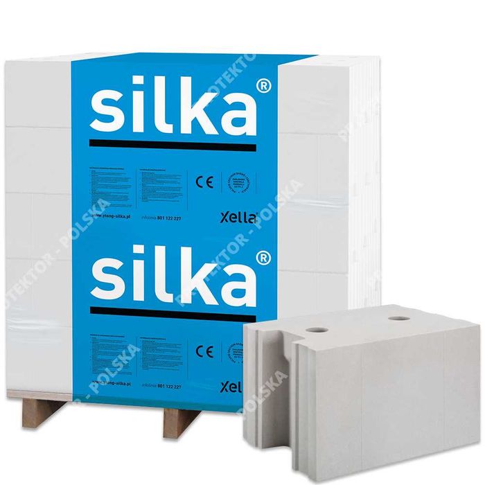 bloczek SILKA E18cm sylikat silikat pustak cegła dziurawka xella tempo