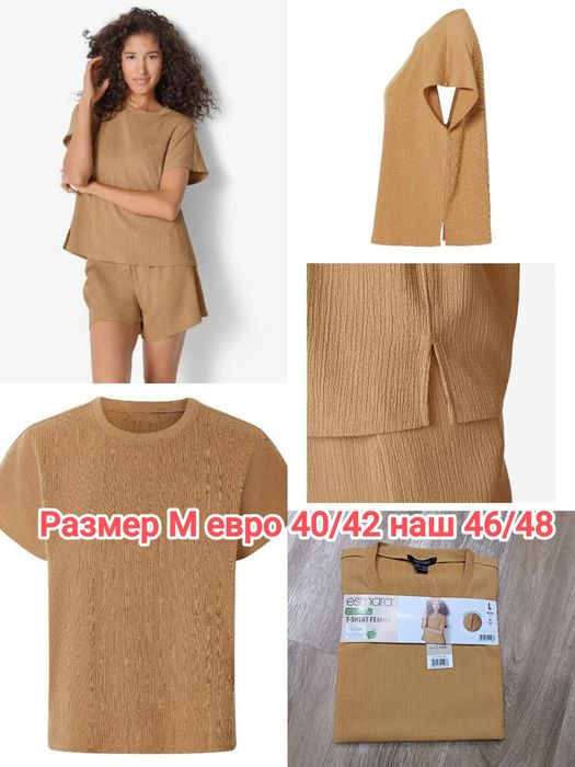 Женская футболка из жатой ткани esmara® размер XS, S, М