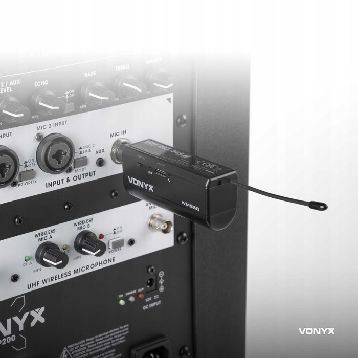 OKAZJA | BodyPack Vonyx WM55B UHF + 4x AA +ładowarka | GWARANCJA 3LATA