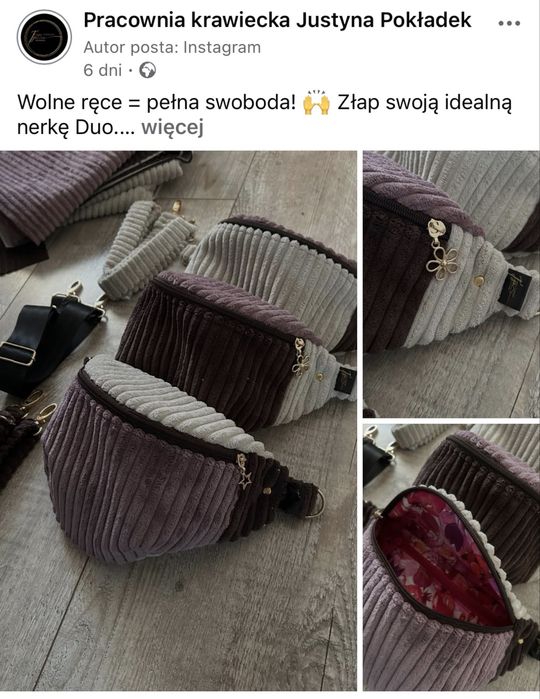 Sztruksowa nerka damska XL