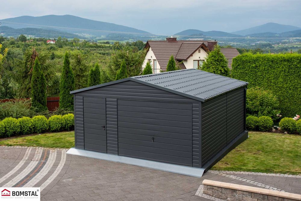 Garaż dwuspadowy 5x6 wersja premium. Kolor antracyt. Producent