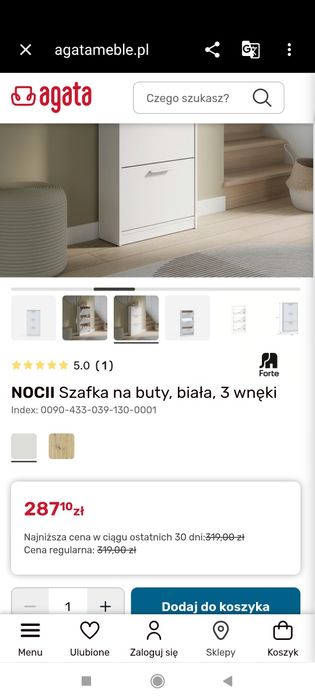 Szafka na buty, nowa. Nowosolna