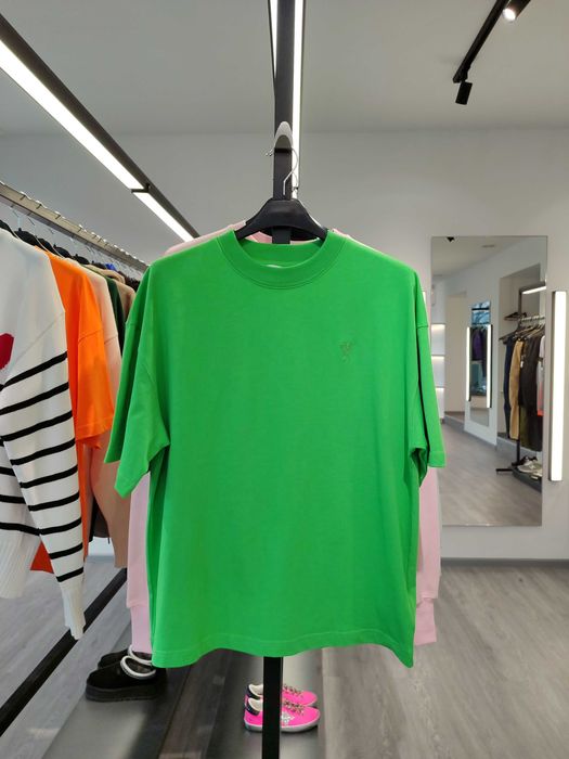 Футболка AMI Paris T-Shirt Tonal Small Ads Green