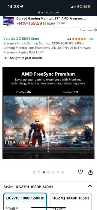 Monitor Z-EDGE 240hz