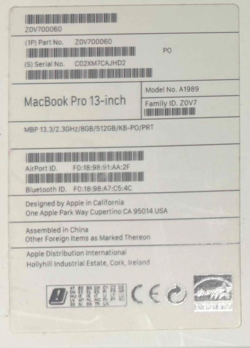 MacBook Pro 13" 500GB SSD (2018) - Touch Bar - Excelente estado