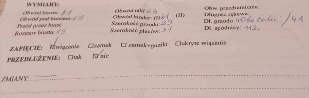 Suknia ślubna  z kieszeniami