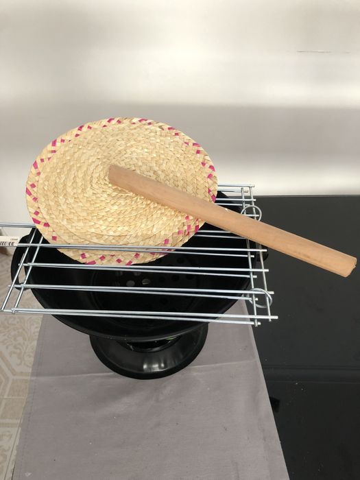 Fogareiro grelha e abanico