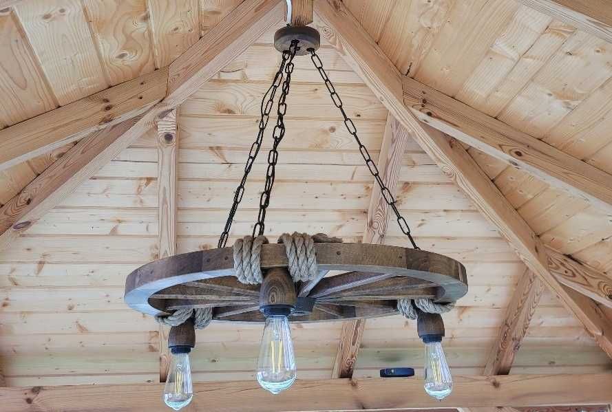 Koło drewniane Koło wozu 71 cm lampa do altany salonu
